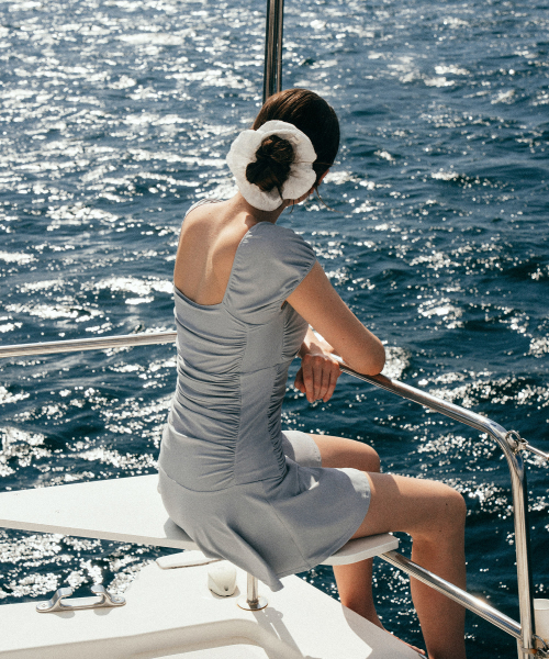 Cap sleeve shirring Swimsuit[LMBESW242]-3color