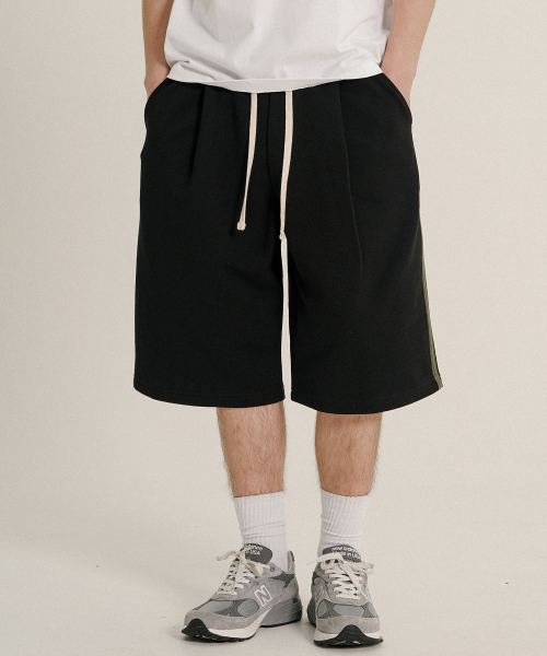 Side track half sweat pants Black OYSP2627