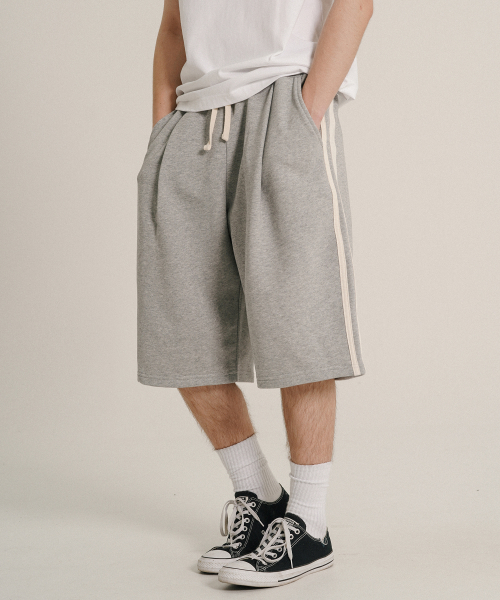 Side track half sweat pants Grey OYSP2627