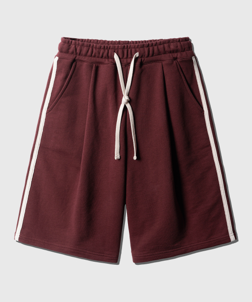 Side track half sweat pants Burgundy OYSP2627