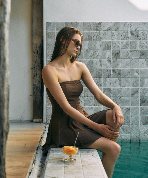 Tube Top Panel Swimsuit[LMBESW253]-2color