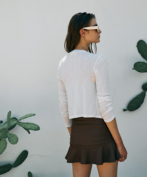 Ribbed V-Neck Cardigan[LMBESW256]-2color