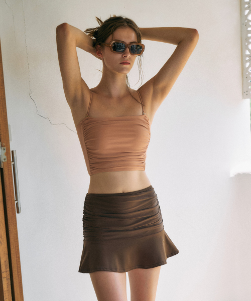 Color Shirring Swim Set[LMBESW261-1]-3color