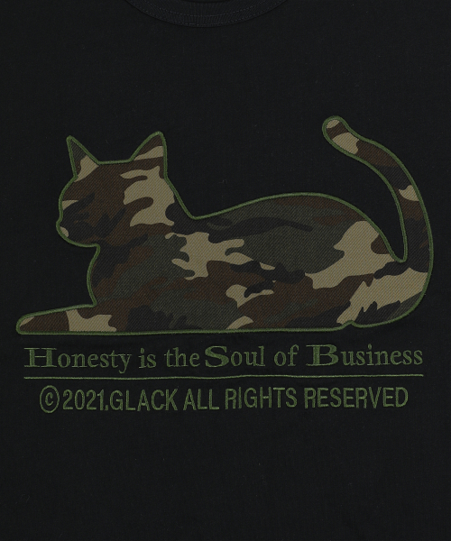 GT199 어네스티캣 카모 반팔 티셔츠 (BLACK)