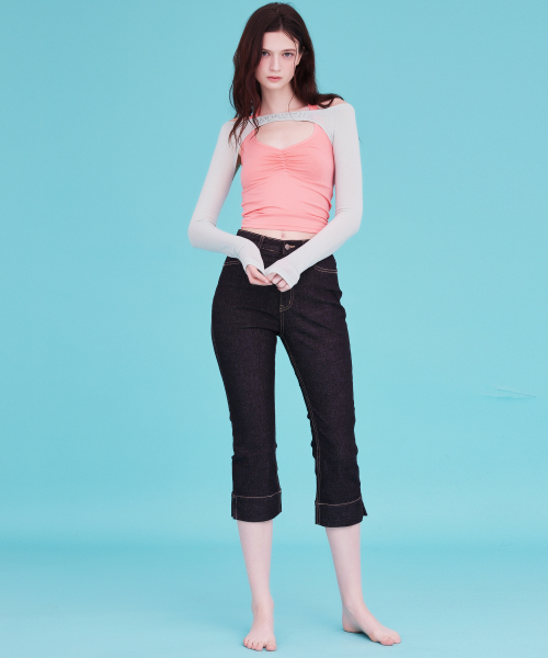 SHIRRING HALTER TOP