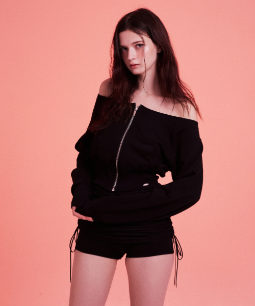 OFF SHOULDER ZIP UP