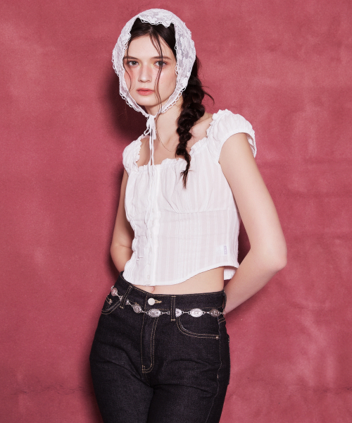 RUFFLE COTTON BLOUSE