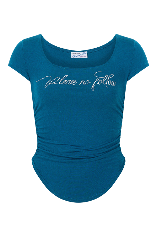 Romy Logo Short Top (Turquoise)
