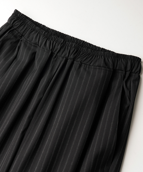 Noah Double Stripe Banded Slacks Black NSLP2645