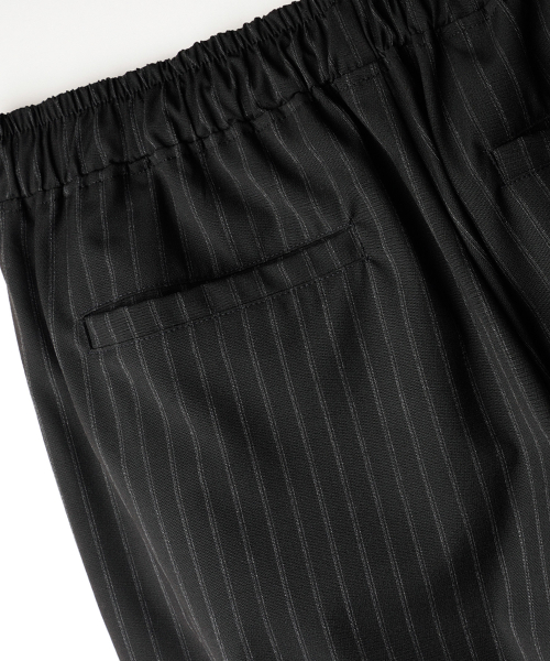 Noah Double Stripe Banded Slacks Black NSLP2645