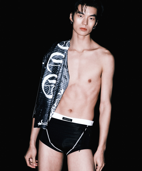 Split Layer Swim Shorts_[Black]
