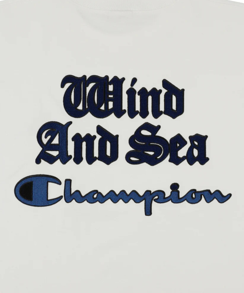 챔피온 X 윈드앤씨 Sea 로고 반팔 티셔츠 White