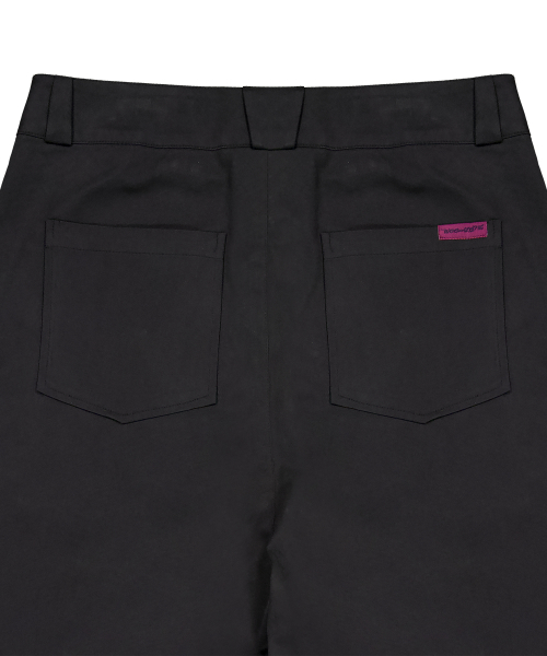 Side Drape Wide Pants - BLACK