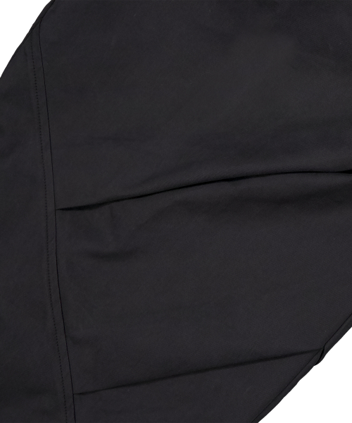 Side Drape Wide Pants - BLACK