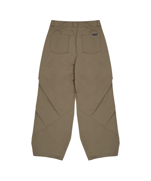 Side Drape Wide Pants - CAMEL