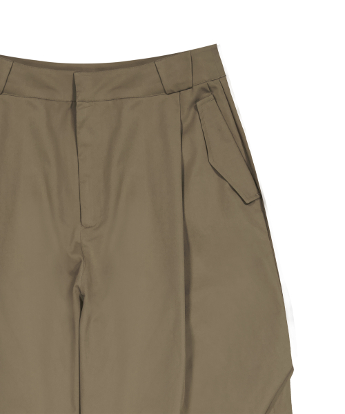 Side Drape Wide Pants - CAMEL