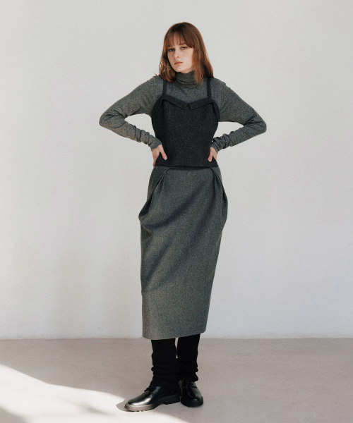 METIN PLEATED LONG SK