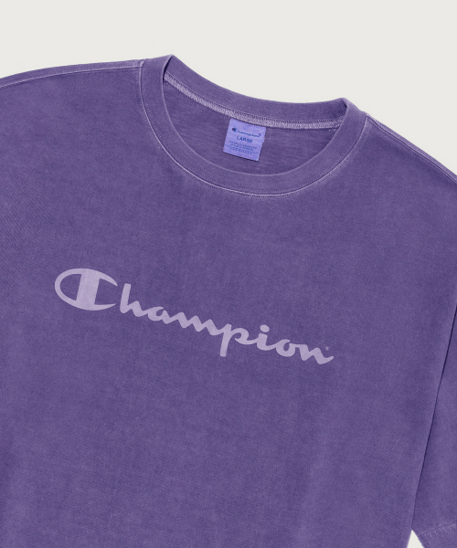 빅 로고 피그먼트 반팔 티셔츠 Purple