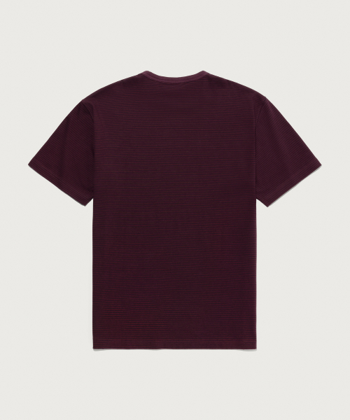 C로고 스트라이프 반팔 티셔츠 Burgundy