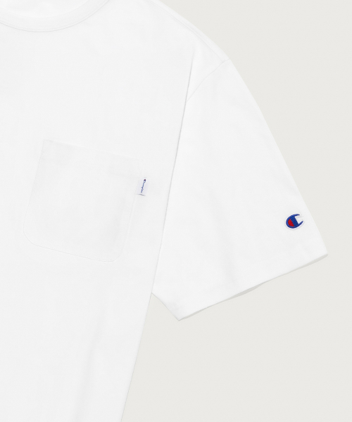 C로고 UNI 포켓 반팔 티셔츠 White