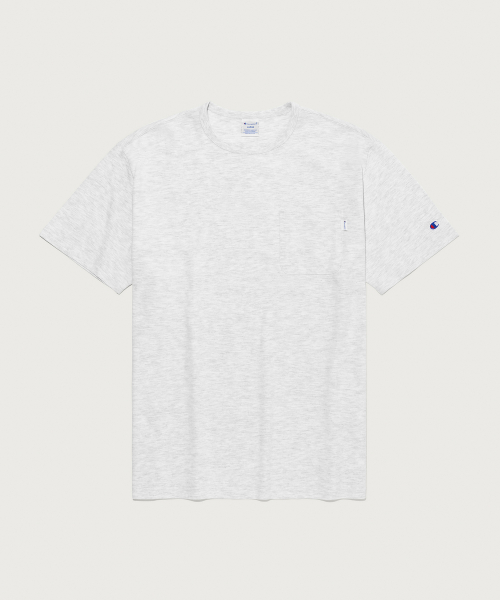 C로고 UNI 포켓 반팔 티셔츠 Light Grey
