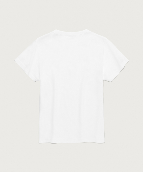 여성 C로고 슬림핏 반팔 티셔츠 White