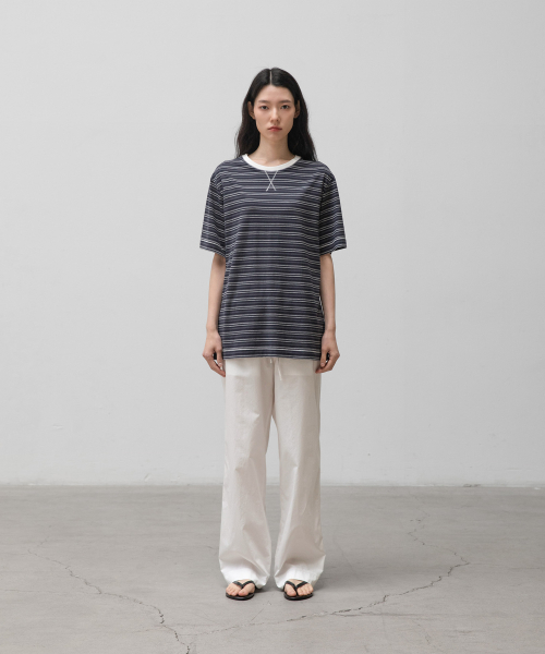 w. Gusset Stripe Tee (Navy)