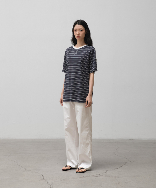 w. Gusset Stripe Tee (Navy)