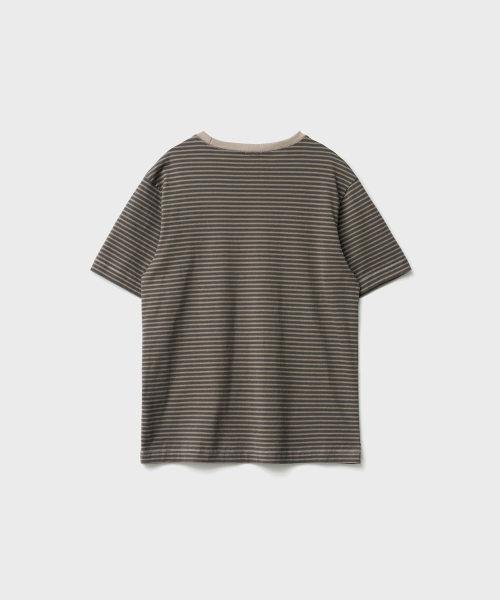 w. Gusset Stripe Tee (Charcoal)