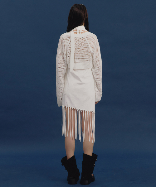 Bolero Linen Net Cardigan (WHITE)
