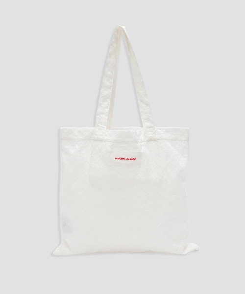 MAISON DE ROLA EMBROIDERY BAG WHITE