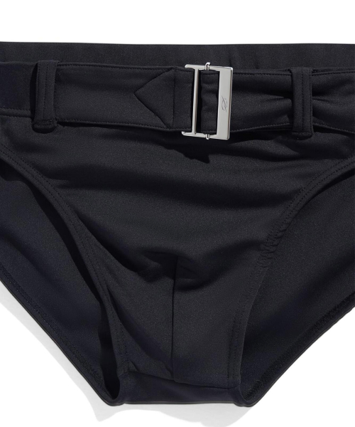 Belted Swim Brief - Black