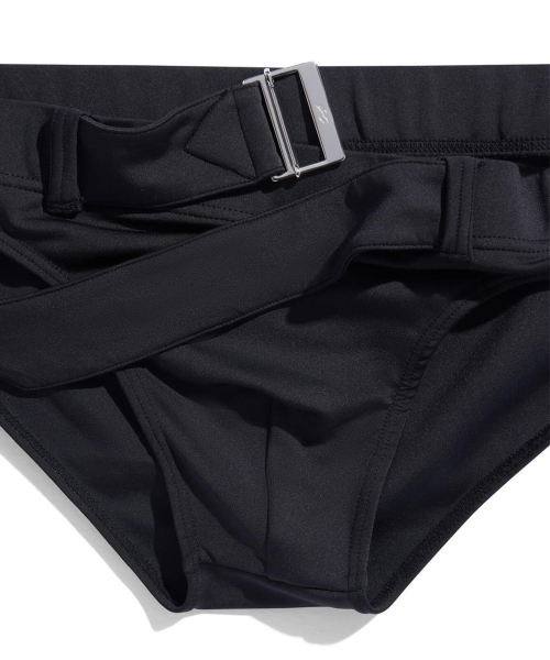 Belted Swim Brief - Black
