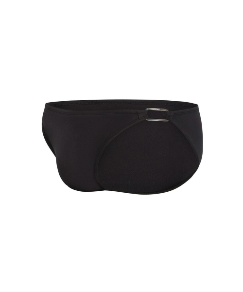 Side Metal Swim Brief - Black