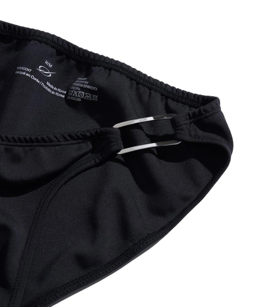 Side Metal Swim Brief - Black