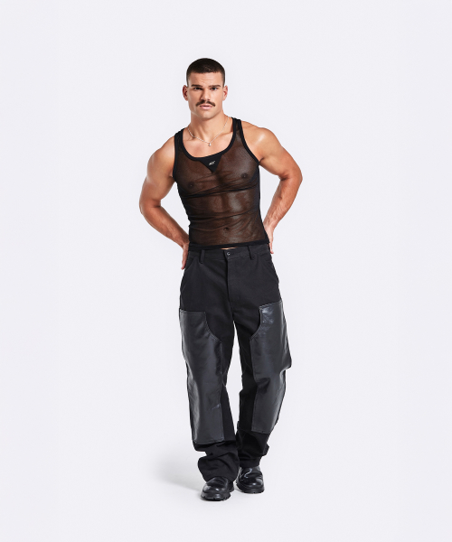 Mesh Metal Logo Sleeveless - Black