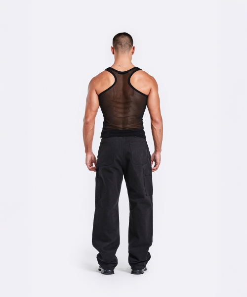 Mesh Metal Logo Sleeveless - Black