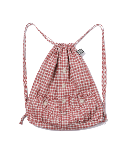 Check-shirt String Bag [Red]