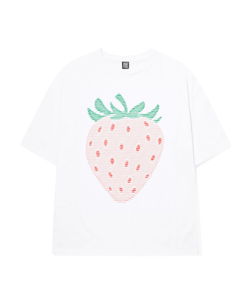 Ascii Strawberry Overfit T-shirt [White]