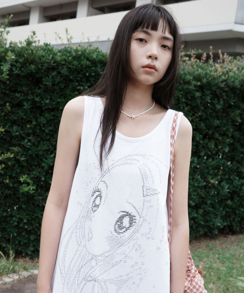 Ascii Heesu loose Sleeveless [White]