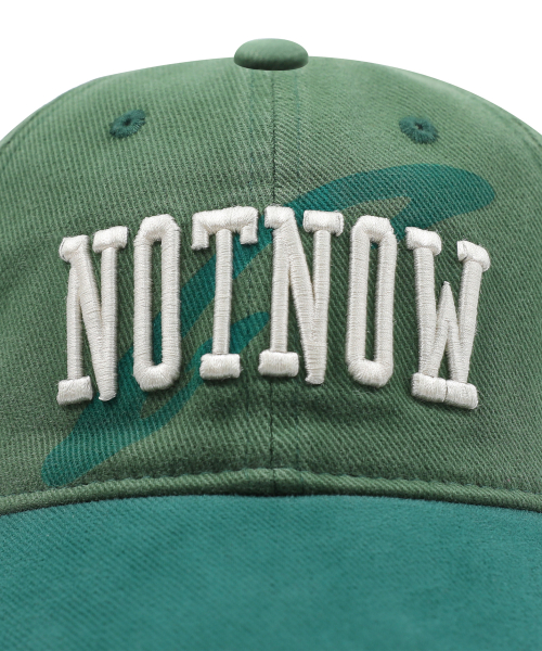 GC059 NOTNOW 배색 워시드 코튼 볼캡 (GREEN)