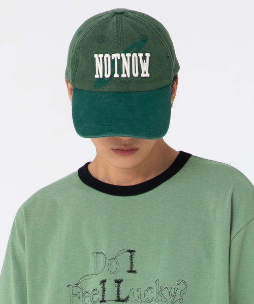 GC059 NOTNOW 배색 워시드 코튼 볼캡 (GREEN)
