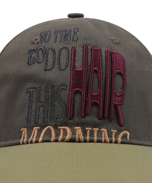 GC068 NO TIME MORNING 배색 볼캡 (OLIVE)