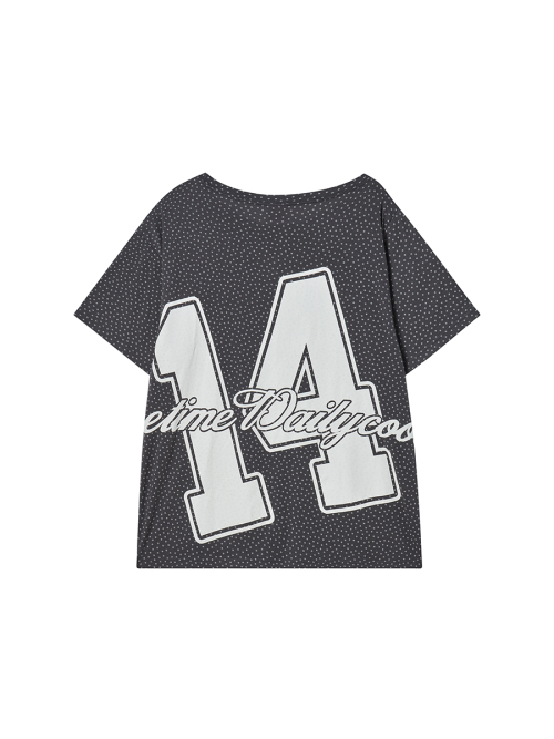 STAR OFF SHOULDER TEE CHARCOAL