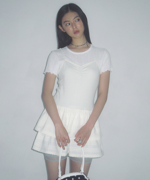 Dot Garden Dress Ivory