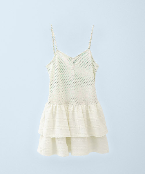 Dot Garden Dress Ivory