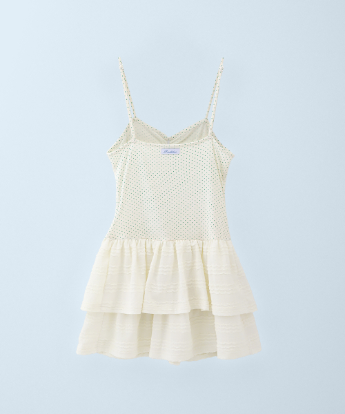 Dot Garden Dress Ivory