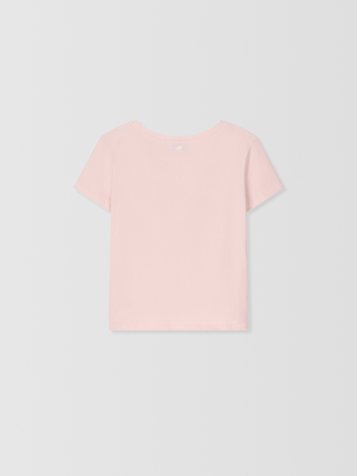 Shelley Shirring T-Shirt_Pink