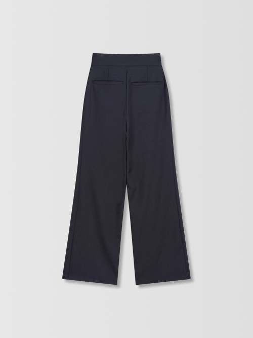 Bijou Pintuck Wide Slacks_Charcoal