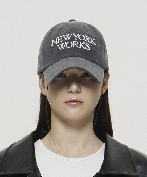 NEWYORKWORKS LOGO BALL CAP_CHARCOAL